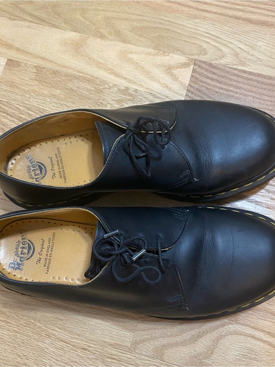 Dr. Martens Men’s Black Leather 3-Eye Derby Shoes Sz 10 1461 Made in England main image 4
